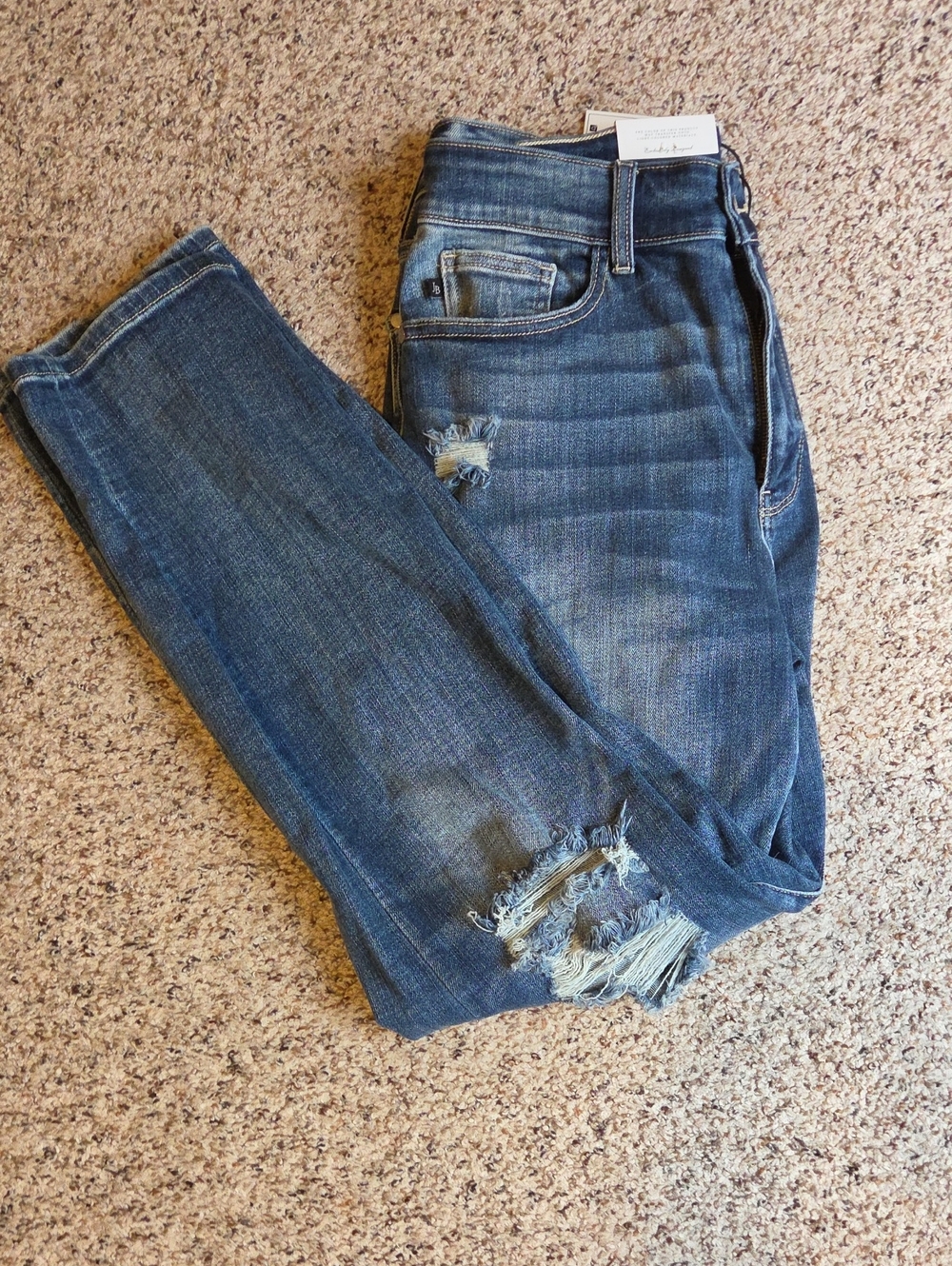 Judy Blue Medium Wash Distressed Boyfriend Jeans